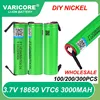 리튬 이온 충전식 배터리 및 DIY 니켈 시트, 3.7V VTC6, 3000mAh 18650, VC18650VTC6 배터리, 도매 면세 2