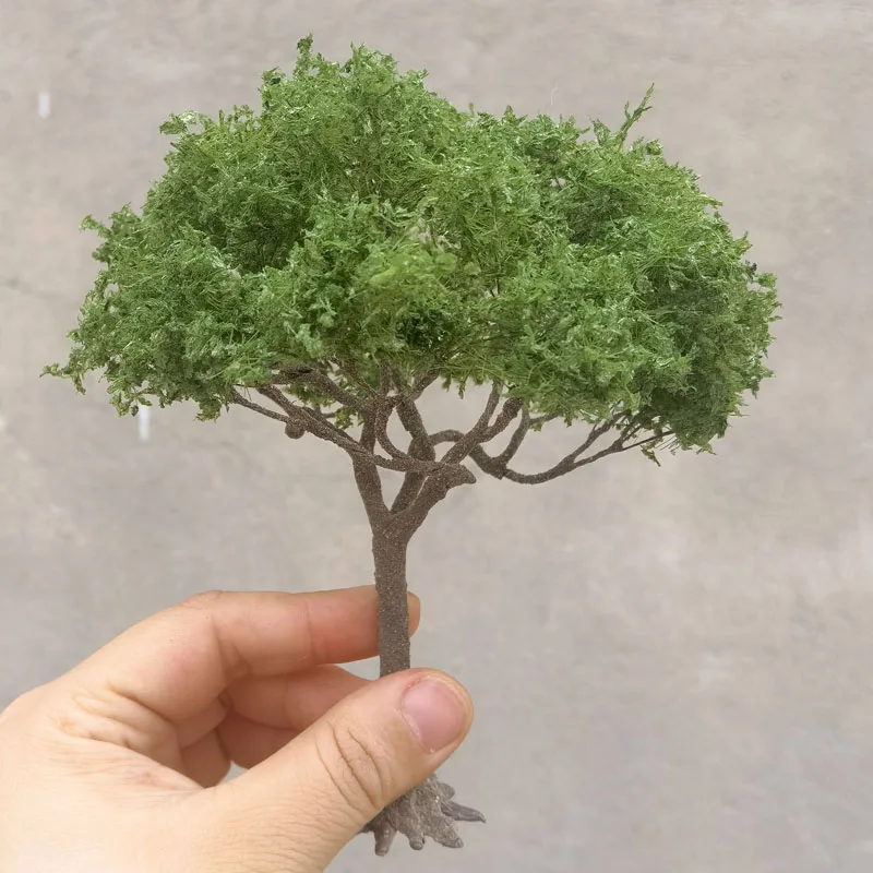 Micro Landscape Wire Model Tree Plastic Leaf-Shaped Tree Powder diorama Field Military Sand Table Model Train Railway Layout