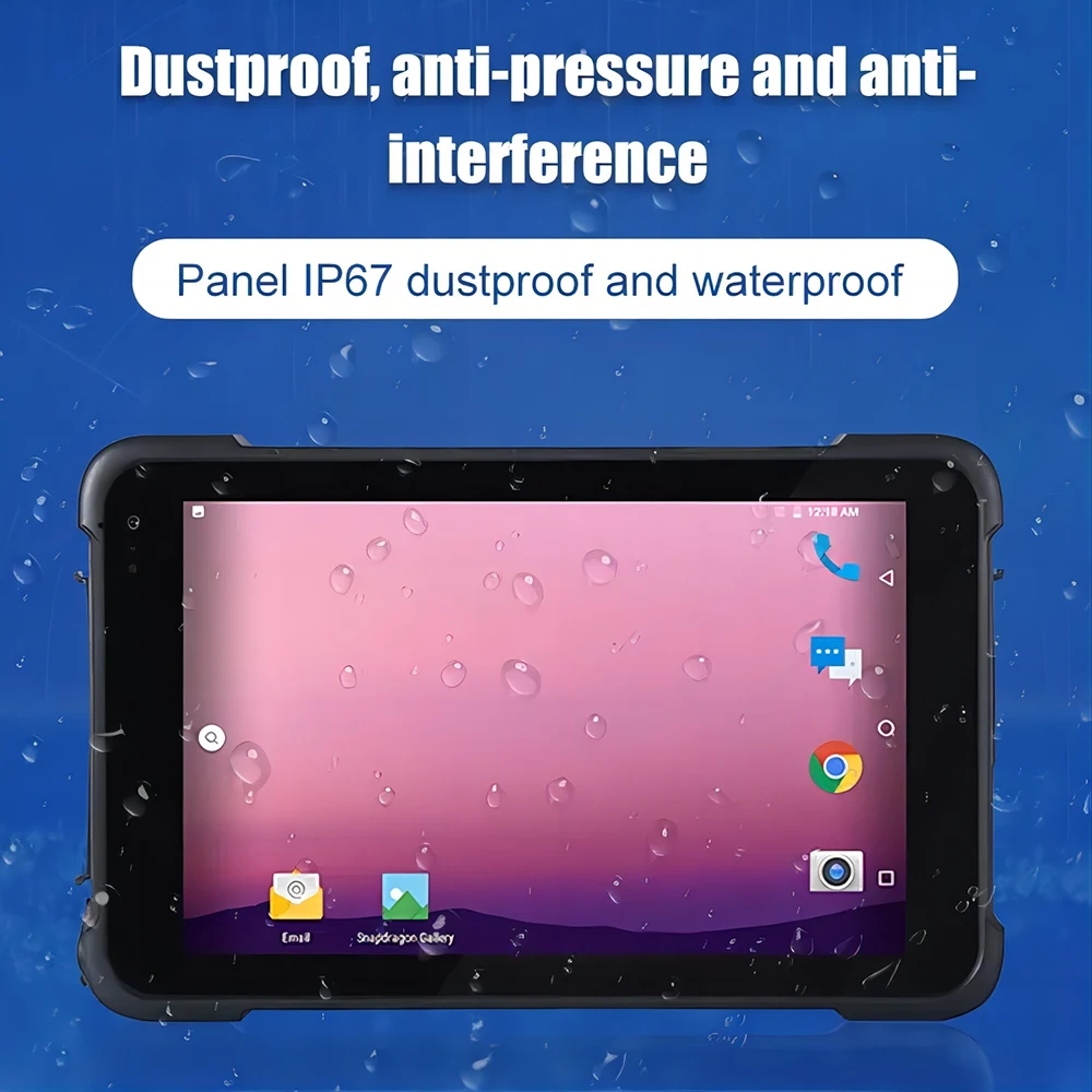 

Android Rugged Tablet 8 Inch 4G LTE 8GB RAM 128GB ROM 2D Scanner Google Play IP67 Industrial Waterproof Tablet PC