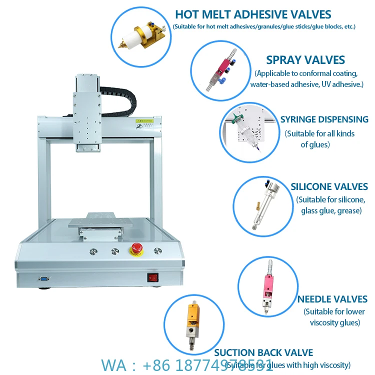Robot Hot Melt Adhesive Dispensing MachineFully Automatic Glue Dispenser Machine Desktop Glue Coating