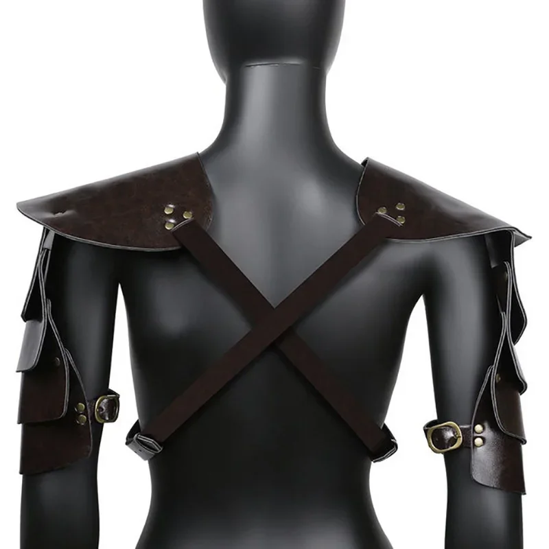 Halloween Medieval Steampunk Shoulder Guard Armor Viking Knight Pirate Cosplay Costume Accessory Spaulders Pauldrons Unisex - view 3