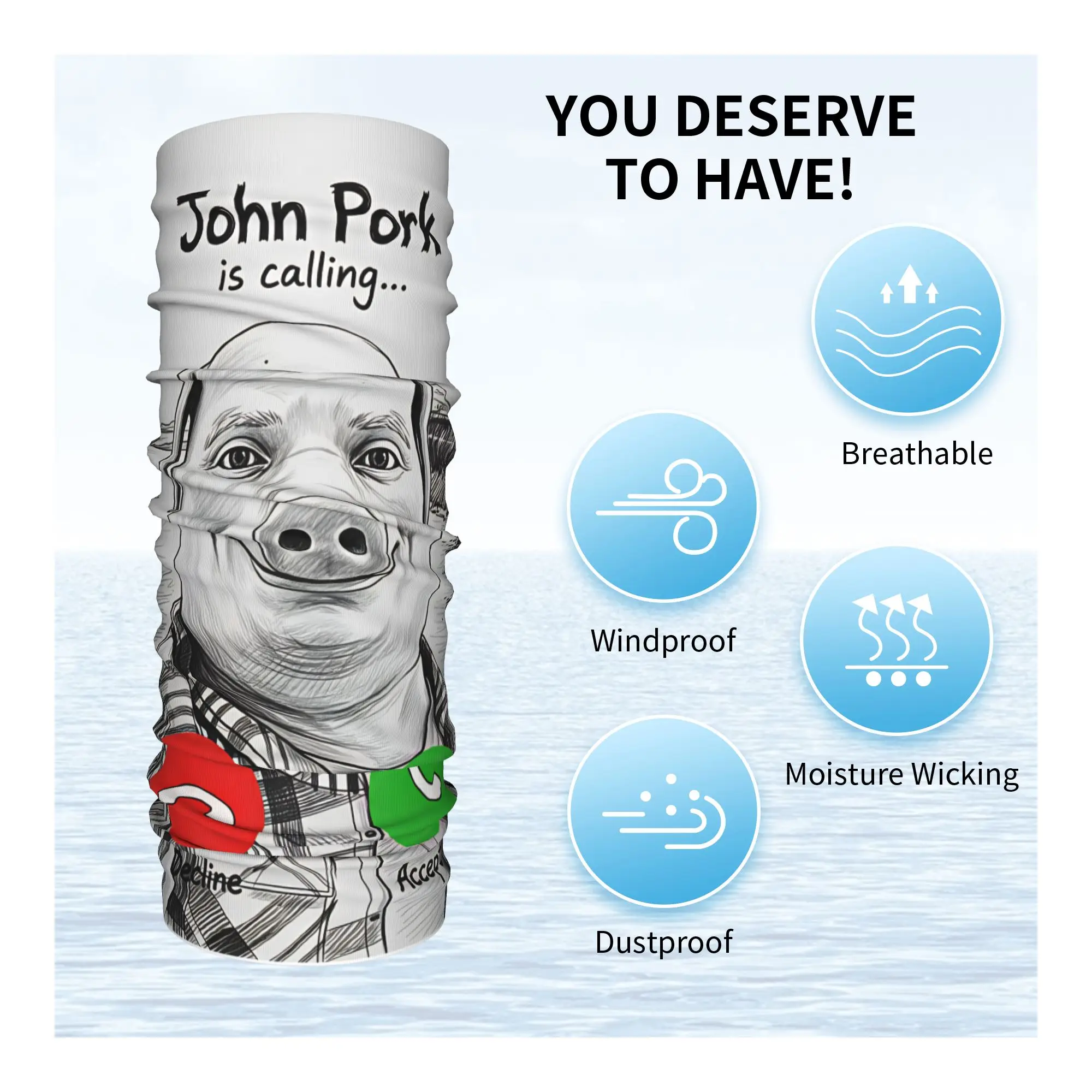 Outdoor Sport Balaclava John Pork Calling Cycling Mask Breathable Brainrot Meme Face Cover Mask y2k Cool Riding Scarf Bandana view 6