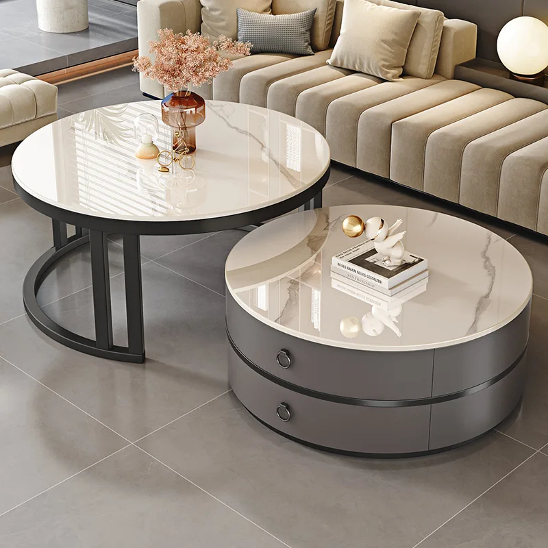 

Luxury Living Room Coffee Tables Round Hallway Italian Style Unique Side Table Study Standing Mesa De Centro Bedroom Furniture