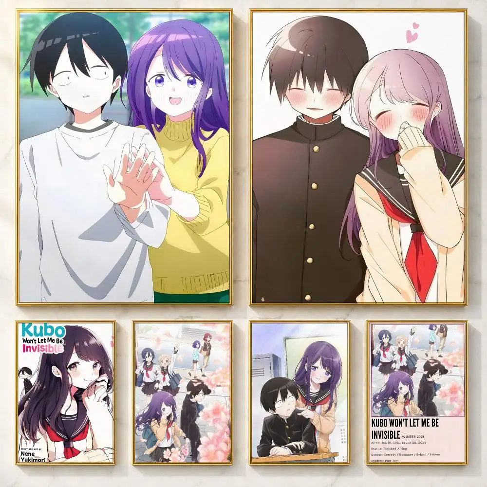 Romantic Comedy Anime Kubo Won't Let Me Be Invisible Poster Self-adhesive Art Poster Decoracion Painting Wall Art White Kraft