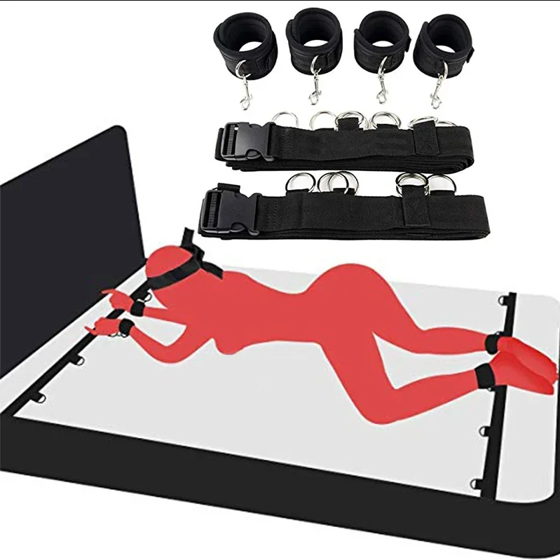 Couples Bdsm Bondage Restraint Set Adult Game No Vibrator Handcuff Neck Collar Wrist Mouth Gag Strap Fetish Sex Toys For Woman