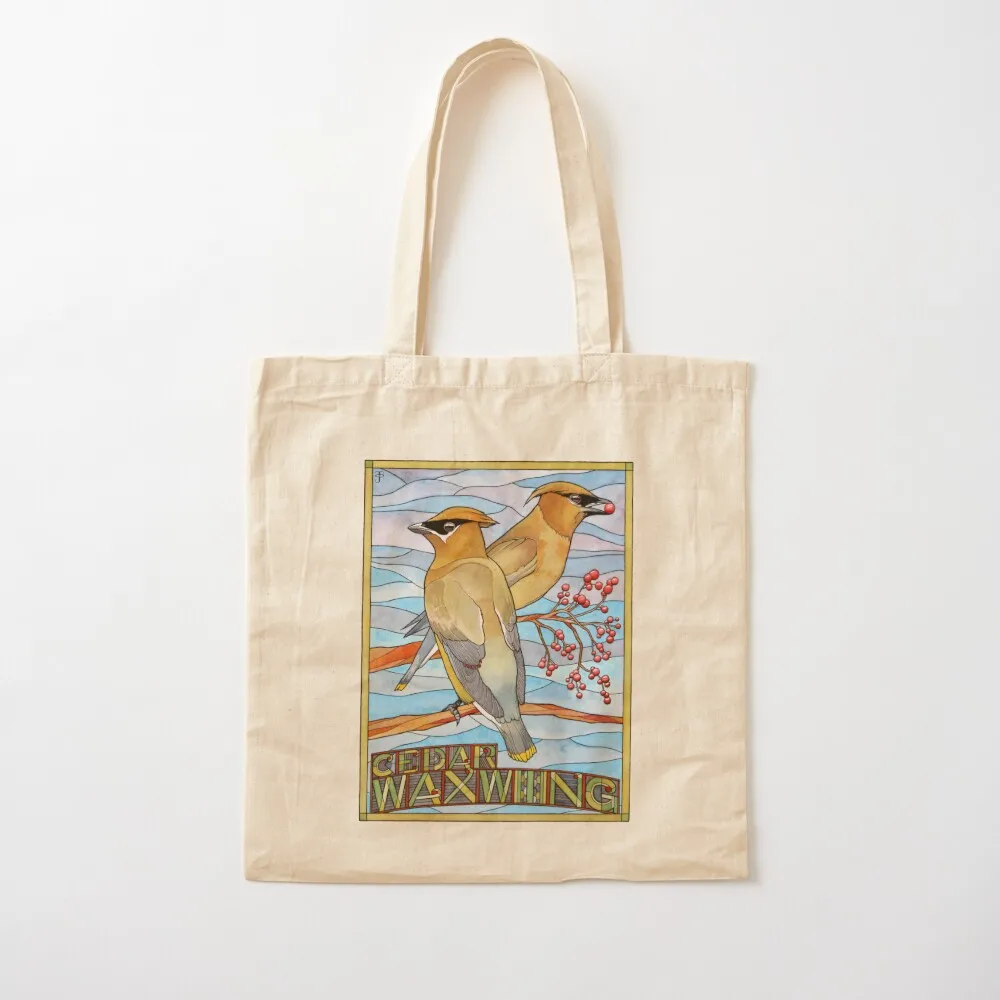 Cedar Waxwing Tote Bag custom bags eco pack cute pouch bag Canvas shoulder bag