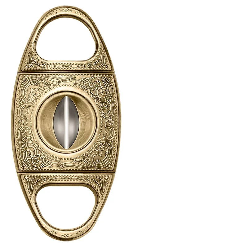 

Портативные двусторонние ножницы для сигар из нержавеющей стали, V-образное острое лезвие, аксессуары для курения