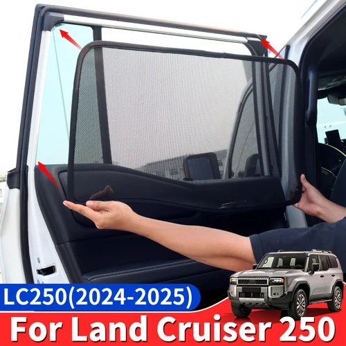 적용 가능 도요타 랜드 크루저 250 프라도 Lc250 2024 2025 1958 초판 FJ250 인테리어 액세서리 수정, 차 옆 창 화면, 창 그늘