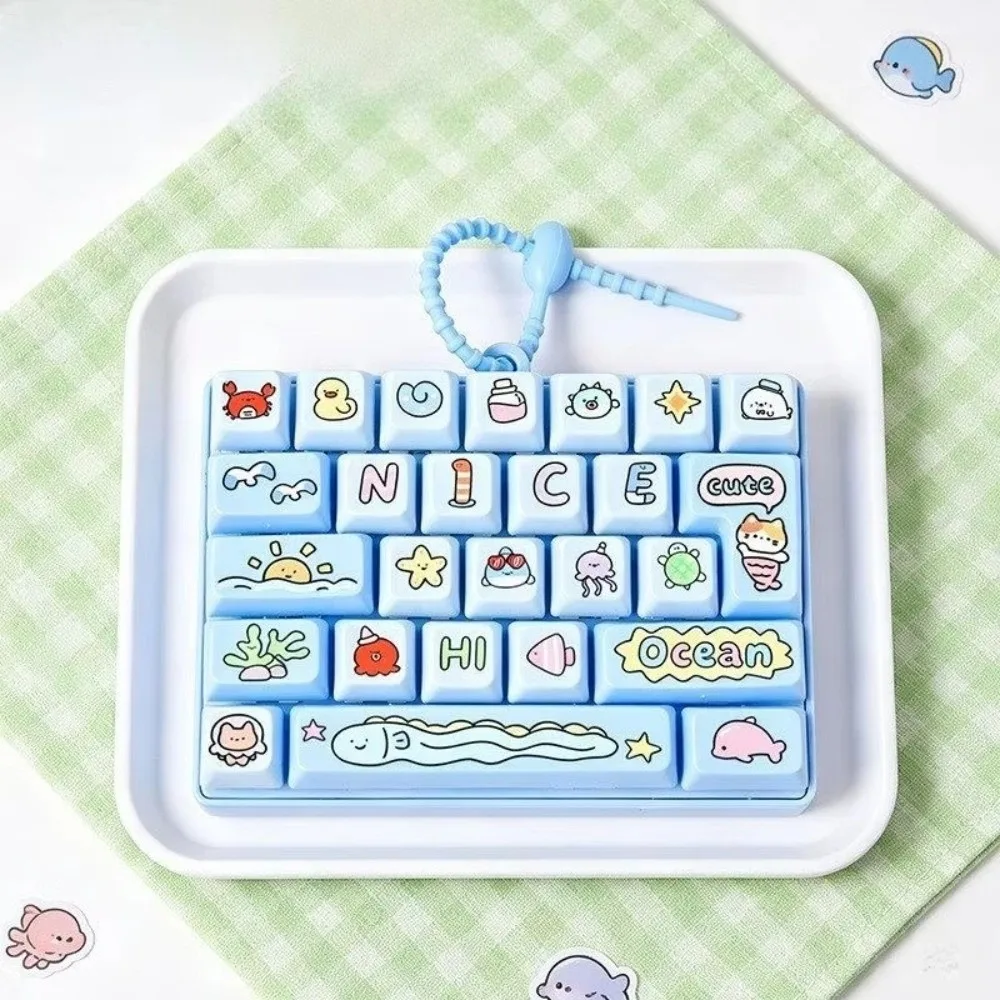 

Clear Key Sounds Electronic Keyboard Toy Hanging Design Gift Toy Stress Relief Toy Wooden Fish Design Bag Pendant Charm