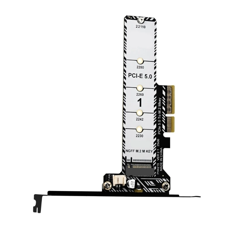 

PCIe 5.0 to M.2 NVMe Adapter Card Fast Speed Expansion Card Support for 2230 2242 2260 2280 22110 Splitter Adapter