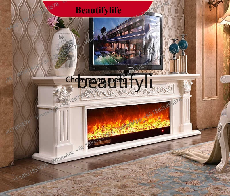 

D178 Tianyue 2m French Style Fireplace TV Cabinet Heating Electronic Fireplace Core Simulated Flame Decorative Cabinet