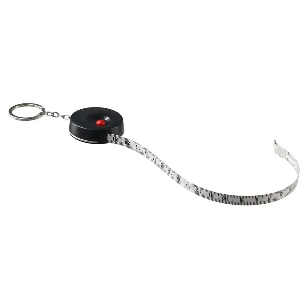 

Компактный красный маленький брелок, модный АБС-пластик, измерительная лента для одежды, 1,5 м, круглая автоматическая выдвижная мягкая линейка для дома