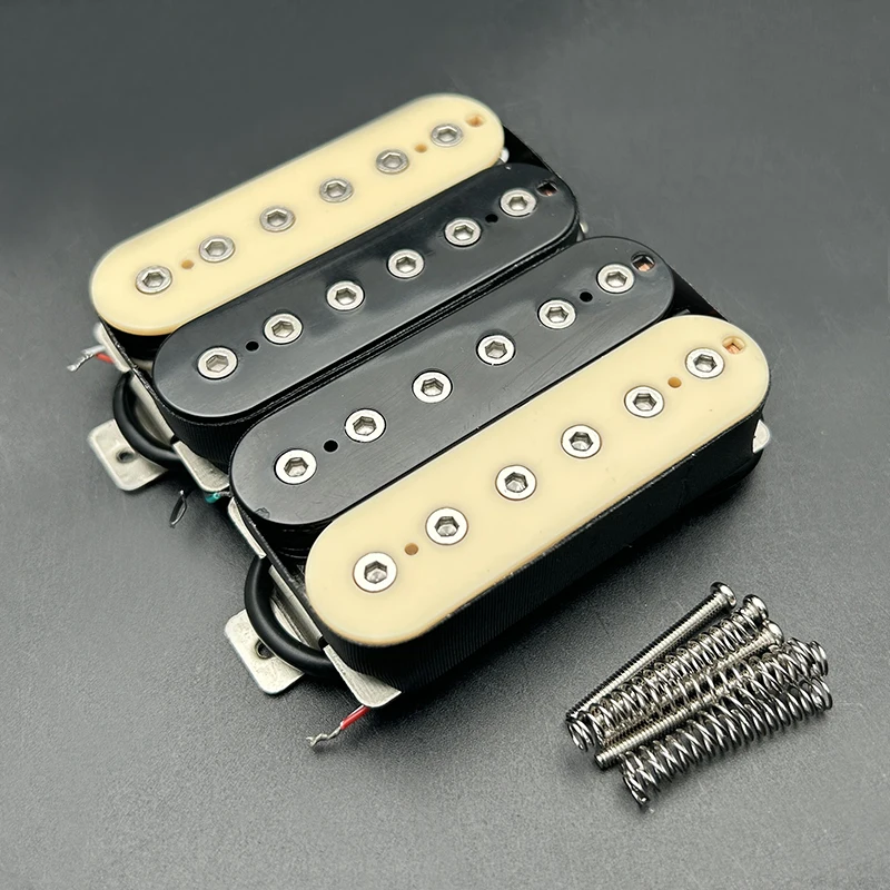 Vintage Alnico 5 Humbucker Pickup Double Coil Electric Guitar Bridge Pickup Black Guitar Parts Warm Sound Ivory/Black