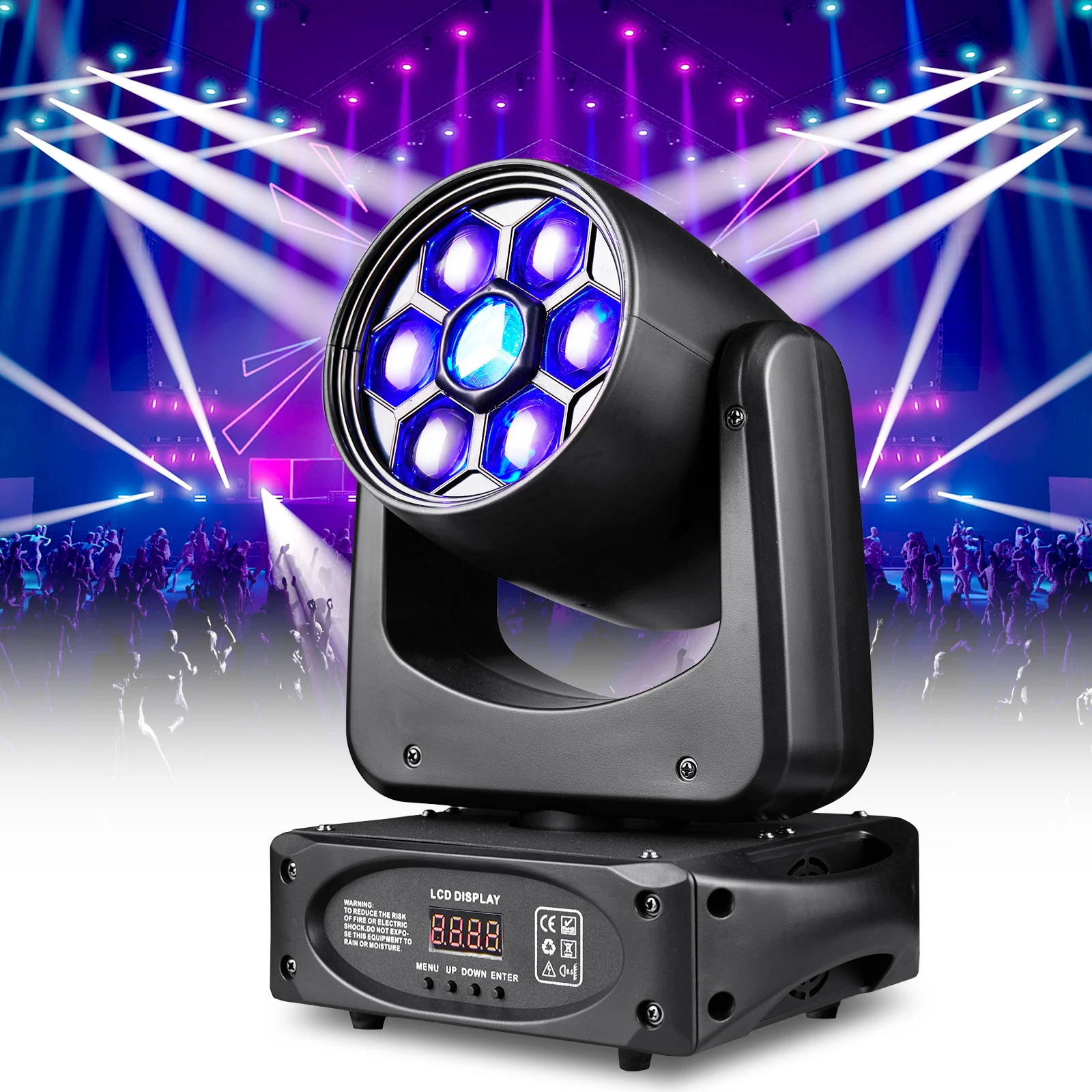 

Moving Head Light 150W LED Stage Lights 8 Gobos 15 Channels LED Strobe Lights DMX512 Control for Disco KTV Club Party Wedding