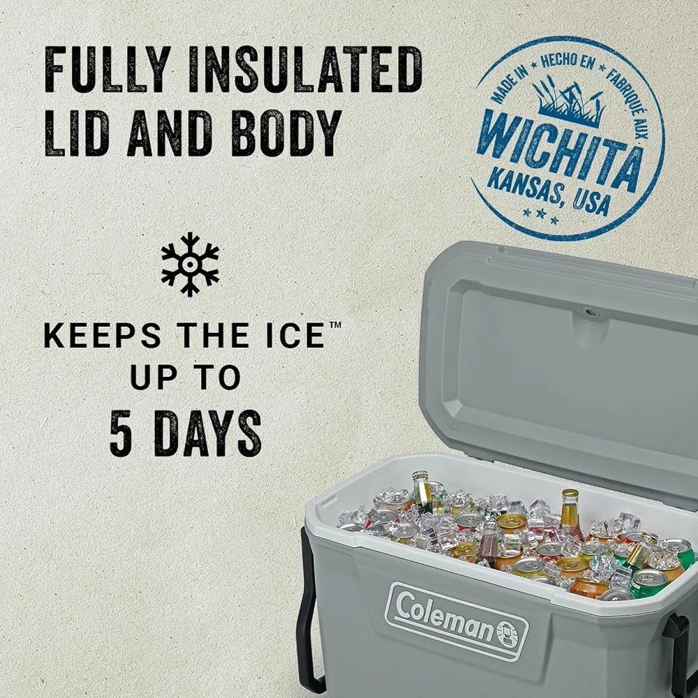 316 Series Insulated Portable Cooler with Heavy Duty Wheels, Leak-Proof Wheeled Cooler with 100+ Can Capacity, Keeps Ice