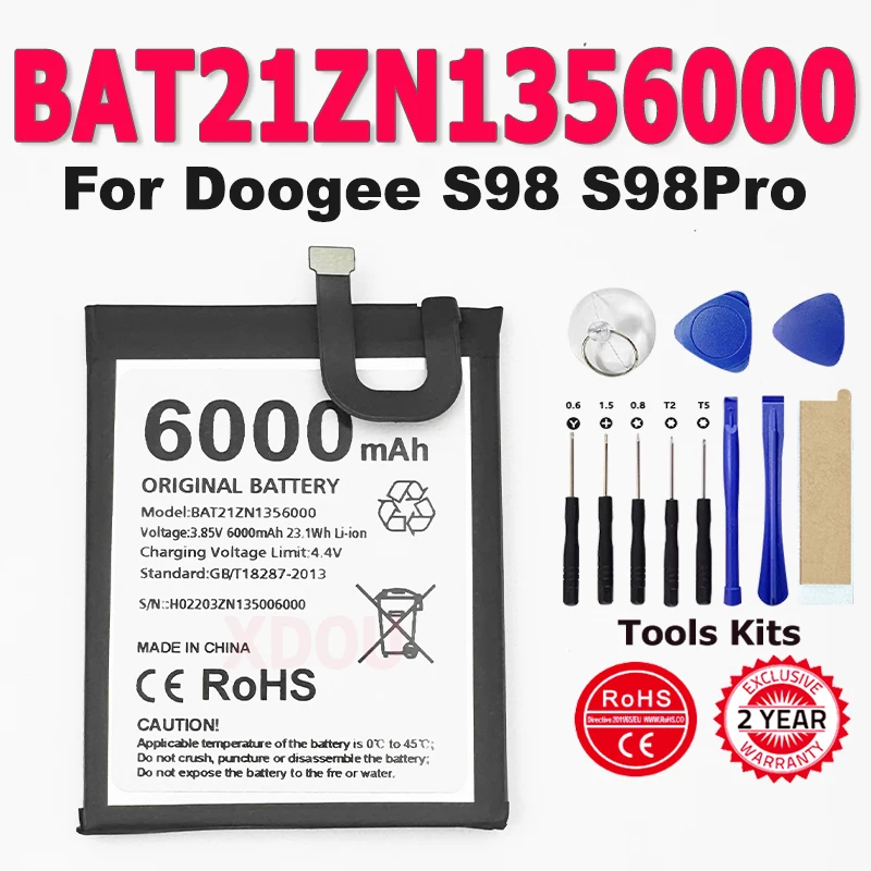 

Brand-New For Doogee S98 S98Pro BAT21ZN1356000 Reliable Replacement 6000Mah Mobile Phone Battery