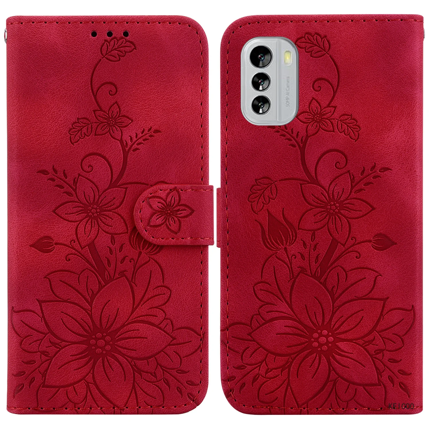 

Sweatproof Cases for Nokia G60 G300 X30 XR21 1.4 G10 G20 X 30 G 60 300 10 20 Lily Embossed Shell Convenient Phone Holder Cover