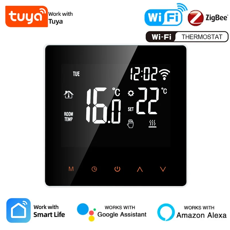 

Tuya WiFi/ZigBee Smart Thermostat，16A / 3A Electric Floor Heating Water/Gas Boiler Controller Works With Alexa,Google Home,Alice