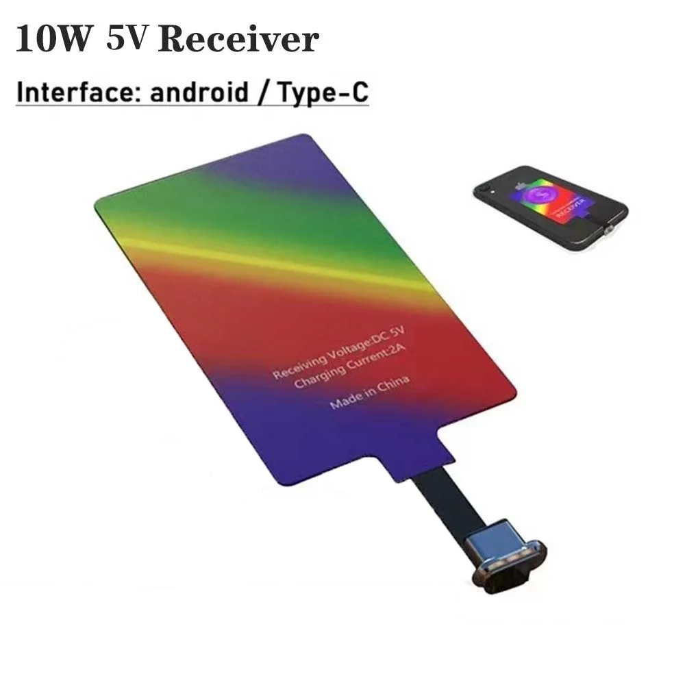 10W 5V 2A Wireless Charging Fast Receiver Coil Universal Type-C Micro USB Port For Huawei P20 P10 Samsung Xiaomi