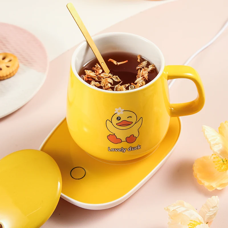 

Warm Cerc Du Cup Mat nt Heating Insulation Cute Home Use 55 Deee Constant Temperature Cup Set Adult Cartoon