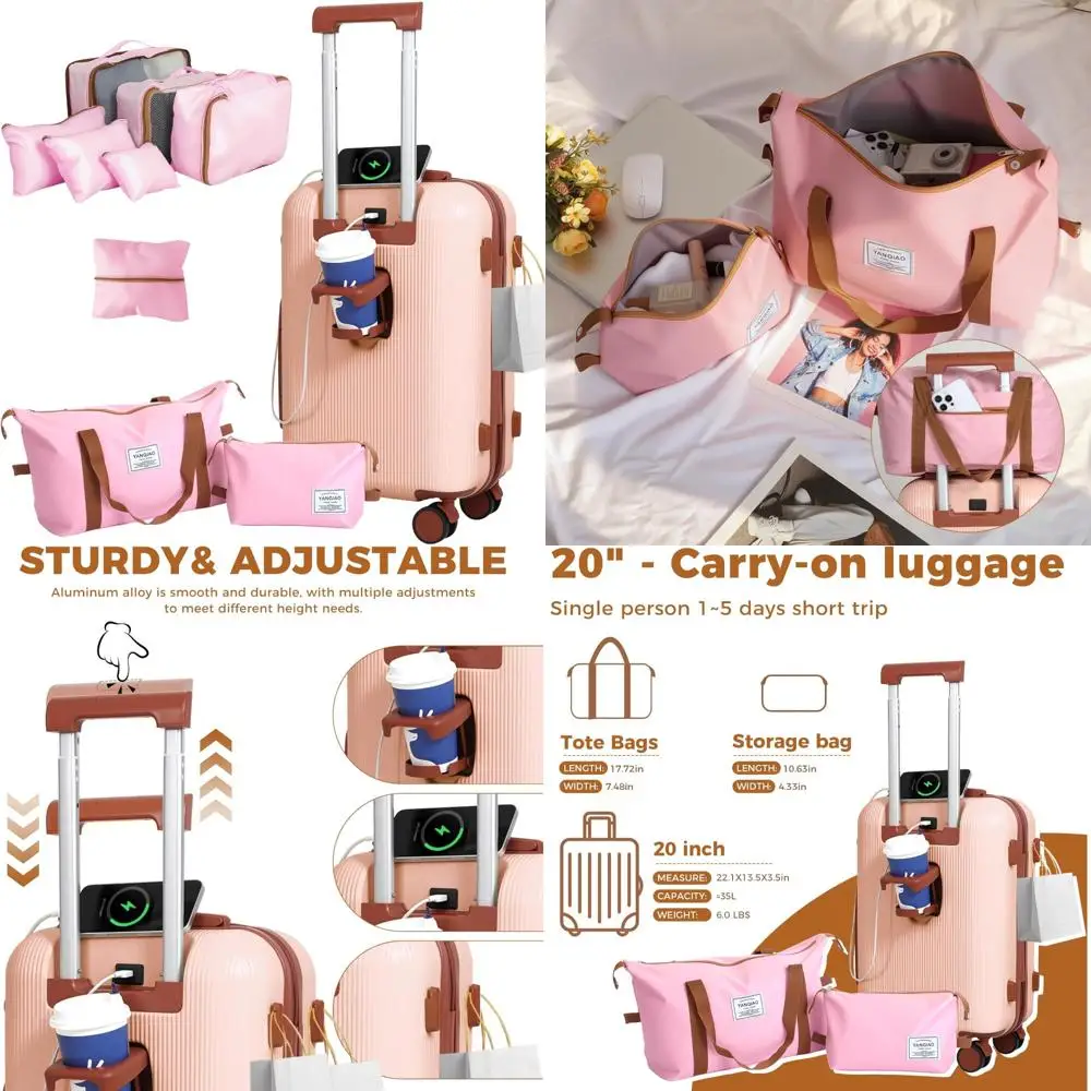 

Durable Hard Shell 10-Piece Luggage Set with 20 Carry-On, Organizer, Spinner Wheels, Ideal for Travel