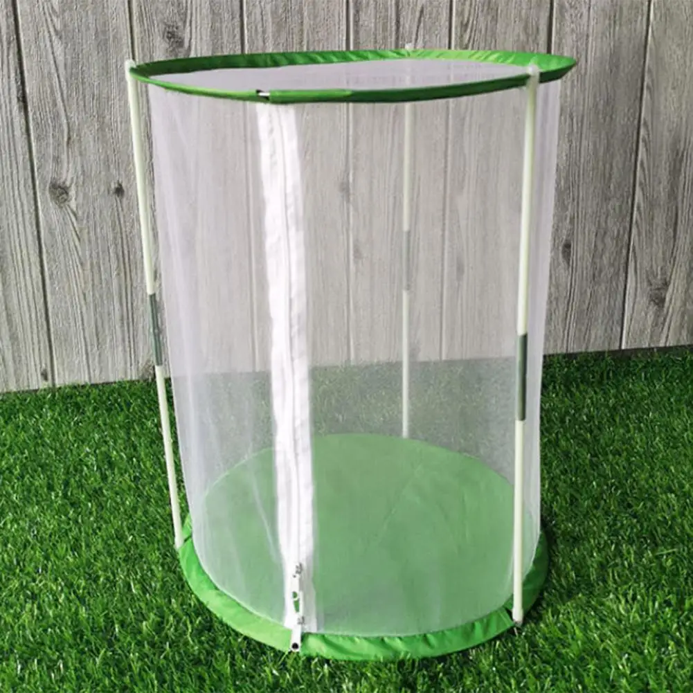

Butterfly Habitat Mini Greenhouse Insect Observation Cage Garden Plant Cover Reusable Cylinder Shape Cage with Visible Mesh