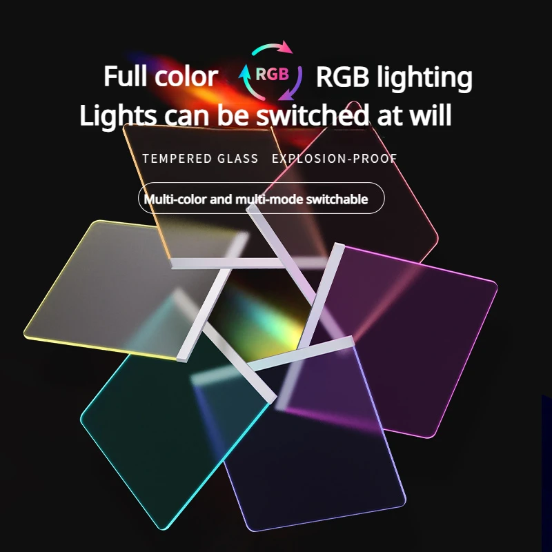 Imagem -04 - Mifuny Glass Gaming Mouse Pad Fps Game Rgb Backlight Desk Mat Computer Desk Pad Mousepad Antiderrapante Acessórios de Jogos