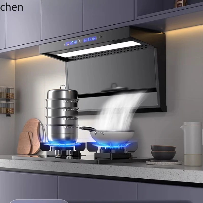 Cappa da cucina HXL per uso domestico, grande aspirazione, lato superiore, doppia aspirazione, macchina da fumo a forma di 7