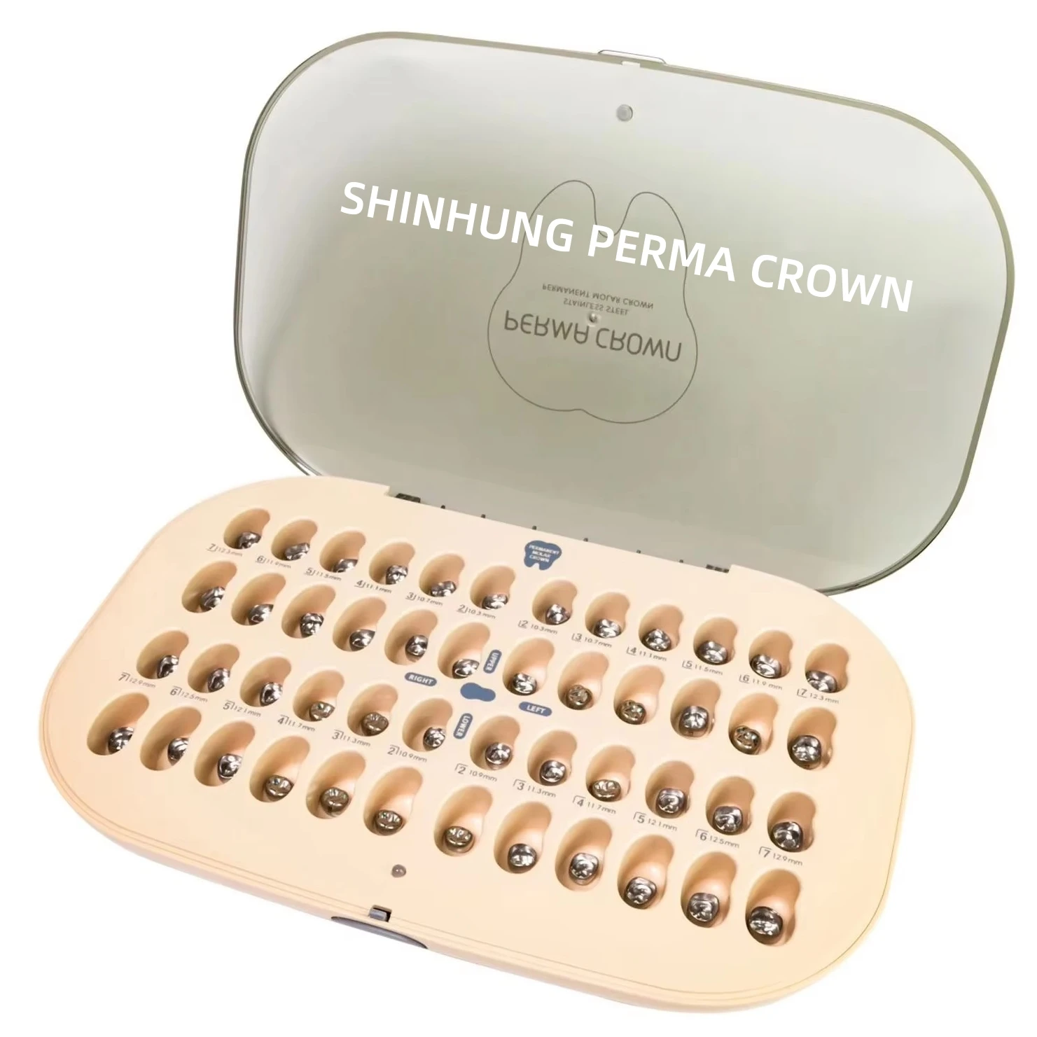 48pcs/box SHINHUNG Kids Permanent Crown KOREA Molar Crown  Dental Stainless Steel Preformed Temporary Crowns Pediatric