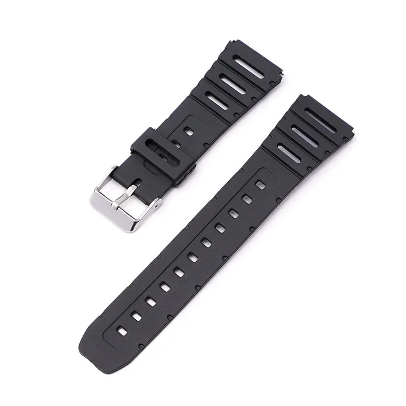 22mm Watch Band For Casio CA-53W CA-61W FT-100W W-520U W-720G TPU Soft Wristband Belt FT100W Replacement Wrist Band Bracelet