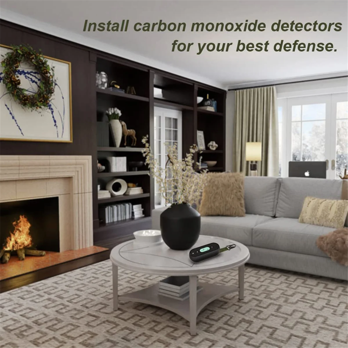AA25 Travel Carbon Monoxide Detector, IP67 Waterproof Portable CO Gas Alarm for Vehicle, Aviation, Camping, Audible, Alerts
