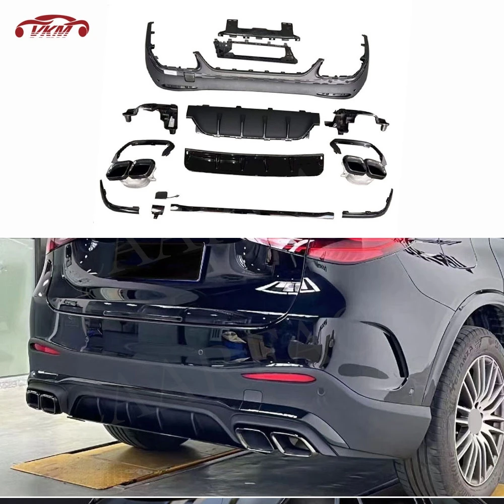 

ABS Material Rear Bumper Diffuser Exhaust Tips for Benz X254 GLC260 GLC300L SUV GLC63 AMG 2023-2024 Body Kits Car Accessories