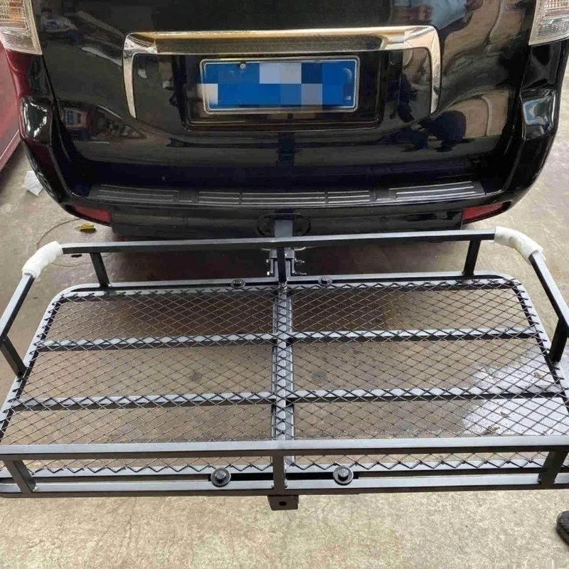 High Quality Metal Foldable Tail Cargo Carrier Basket Folding Shelf Square Mouth Rear Luggage Frame Car Exterior Accessories