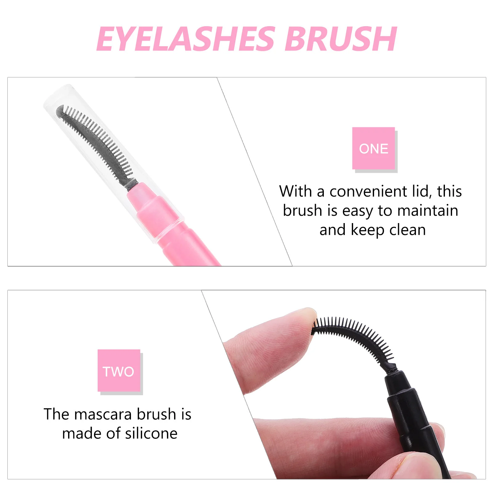 Brosse applicateur de cils en Silicone, baguette de Mascara, facile à nettoyer, compacte pour les voyages, maquillage quotidien, essentiel et élégant, 6 pièces