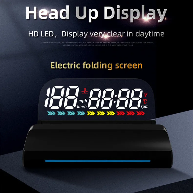 2022 New Product Factory Direct Acclope L5 Digital Speedometer Reflect Projector Car Alarm HUD Head Up Display