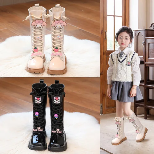 마이 멜로디 소녀 스니커즈, 산리오 어린이 따뜻한 애니메이션 카와이 만화, 부드럽고 편안한 벨벳 코튼 신발, 겨울 소녀 신상 