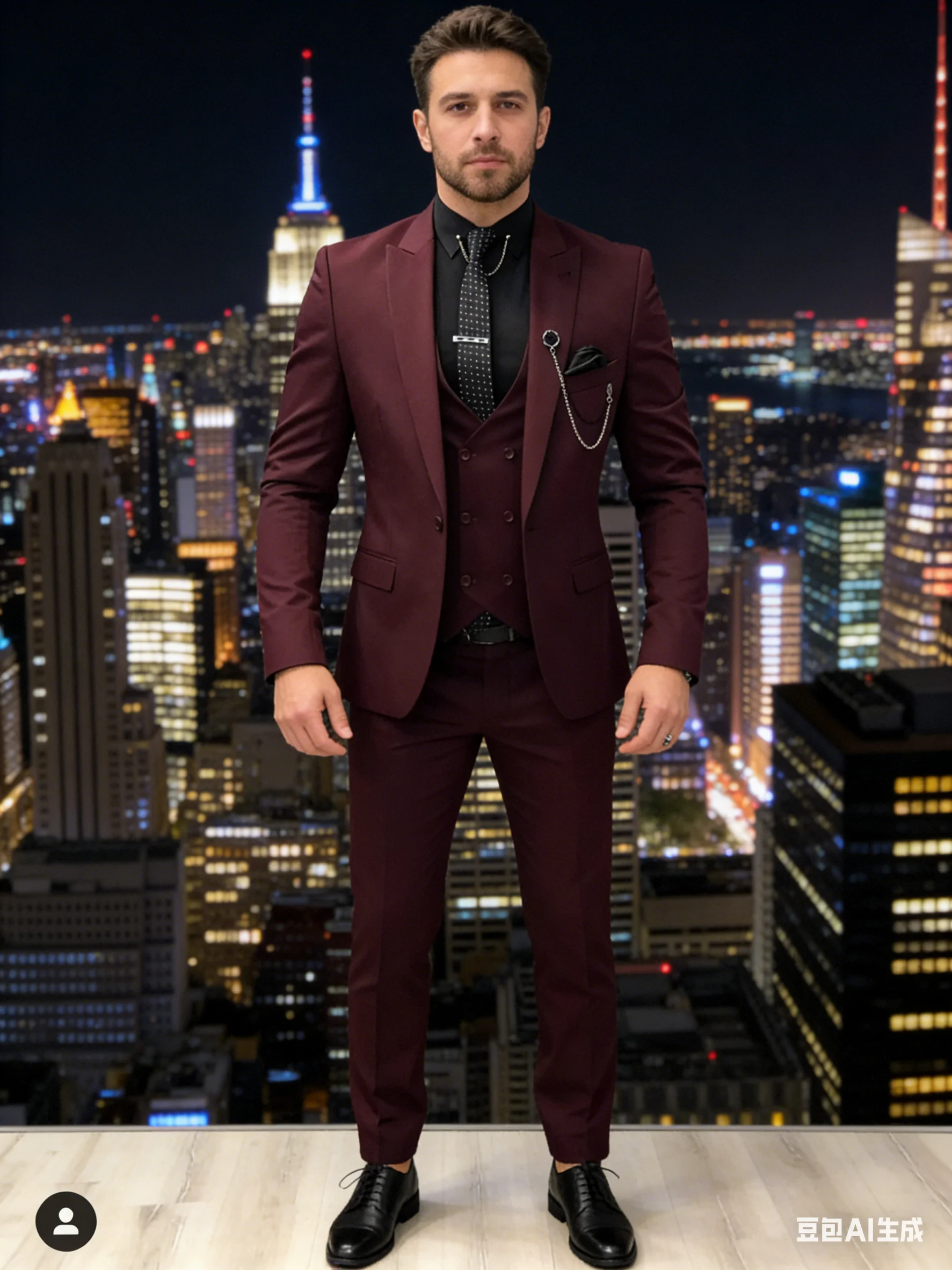 

Burgundy Peaked Lapel Costume Homme Men Wedding Suits Tuxedos for Groom Slim Blazer Terno Masculino 3 Pieces Jacket+ Pant+Vest