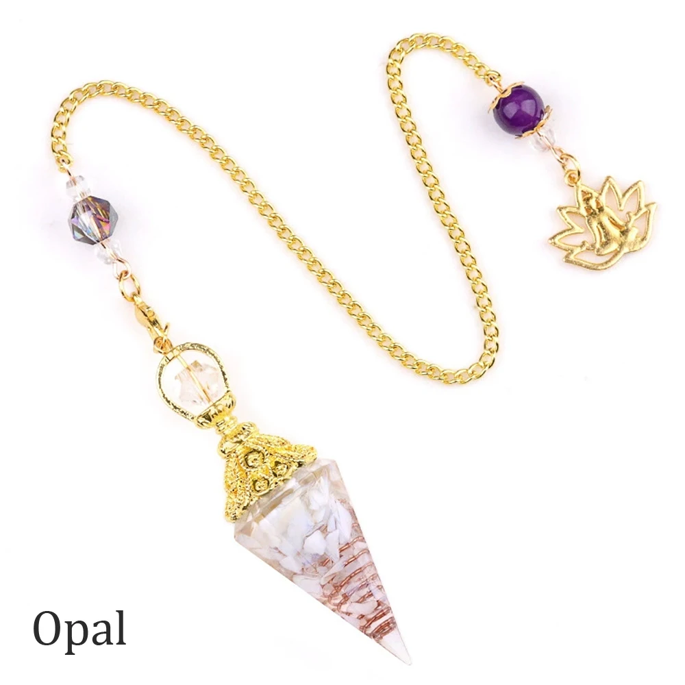 Natural Crystal Opal Colorful Hexagonal Pendant Necklace for Women