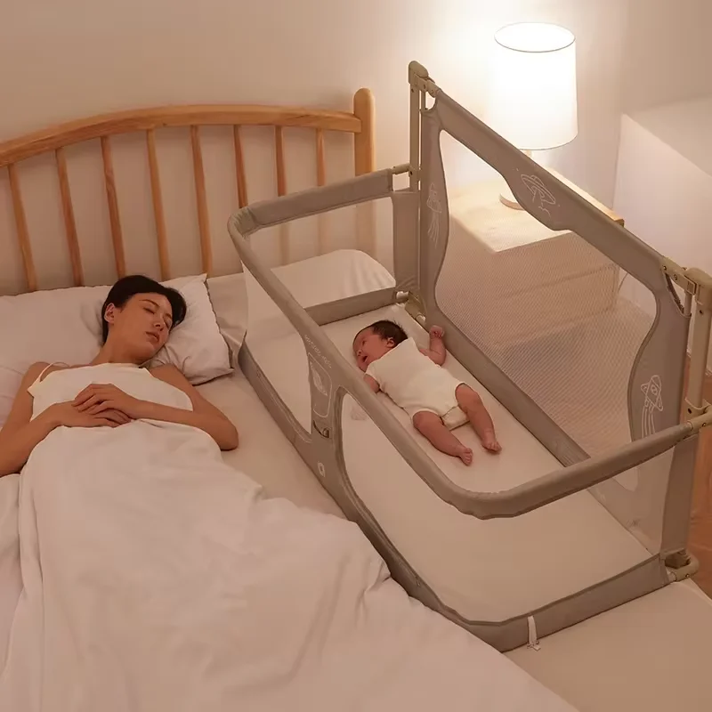 Cradle Portable Baby Crib Liftable Bumpers in the Crib 3 in 1 Bed Guardrail Baby Sleep Safety Newborn Nest Bedding Set