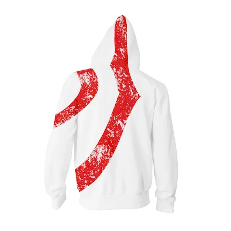 Gioco God of War Costume Kratos Felpe con cappuccio Cosplay Felpa con cappuccio con stampa 3D casual da uomo Felpa con cerniera Cappello Cappotti Giacca Abbigliamento Ou DYv;6,