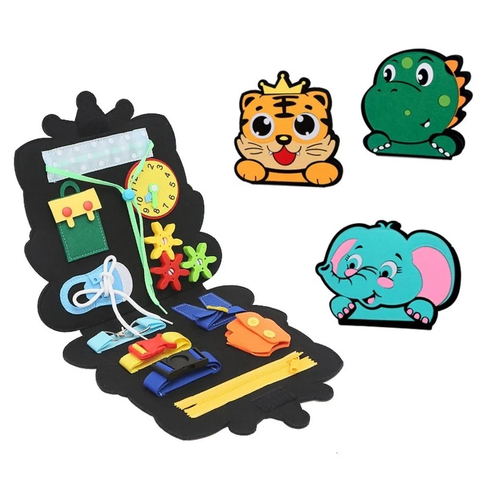 Material de fieltro para niños, juguete Montessori, tablero de tocador, coordinación mano-ojo, tablero ocupado, ejercicio de mano, juguete de habilidades motoras finas