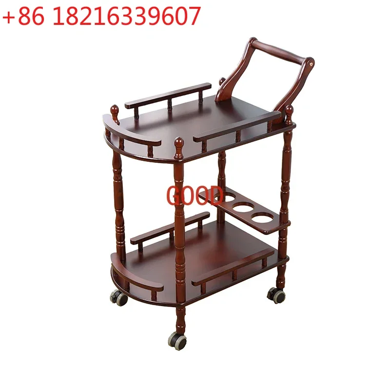 

Многофункциональный передвижной кофейный столик TAO Hotel из массива дерева, двухъярусная полка-стеллаж для дома, сервировочный столик-тележка