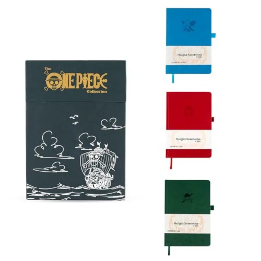 

One Pcs Anime Gift Set Pack of 3 Luffy Zoro Sanji Vegan Leather A5 Hardcover Journal Blank Writing Sketching Drawing Painting a