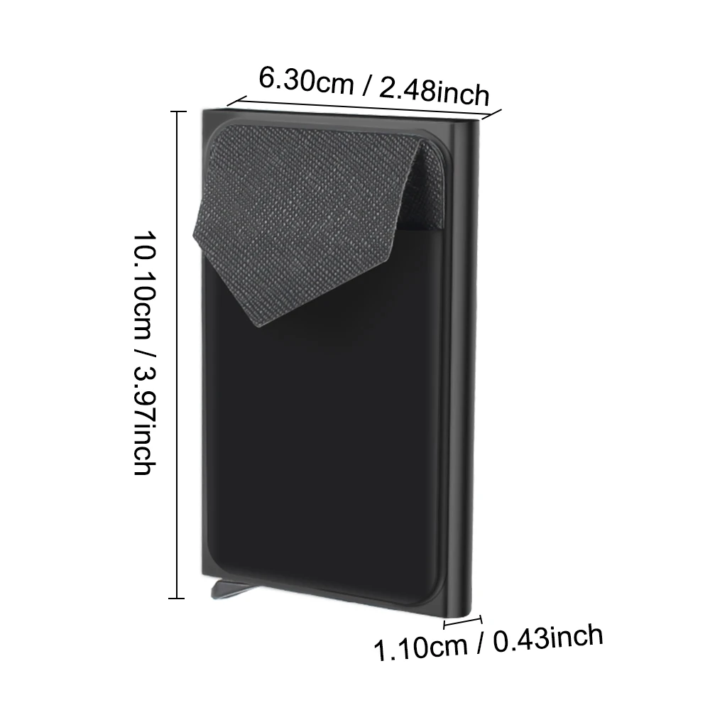 RFID Wallet With Elasticity Back Pouch Aluminum Credit Card Box Ultrathin Automatic Pop ID Card Credit Card Holder