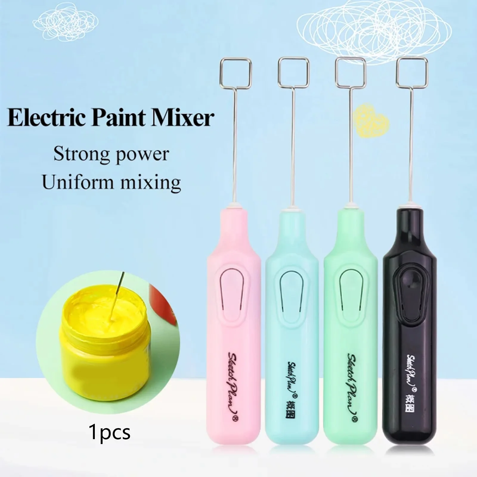 

1Pcs Electric Paint Mixer Electric Pigment Stirrer Mixer Painting Accessories for Art Painting Drawing Art Color Random