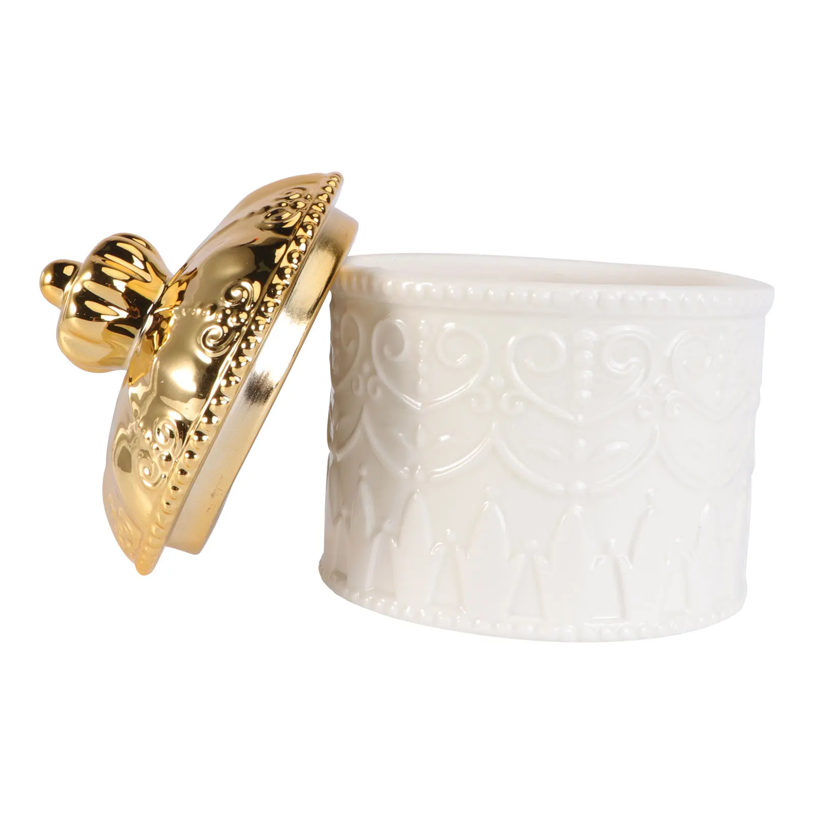 

1pc Ceramic Jewelry Box White Travel Sundry Storage Container Ring Necklace Pottery Gift Box Vintage Elegant Wedding