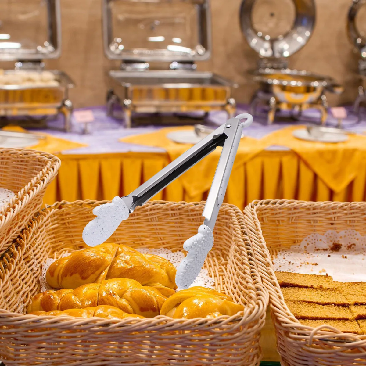 

1 шт., рождественские перчатки в форме пищевых щипцов, силиконовые зажимы для хлеба, стейк, барбекю, кухонный зажим, инструмент, зажим для еды из нержавеющей стали