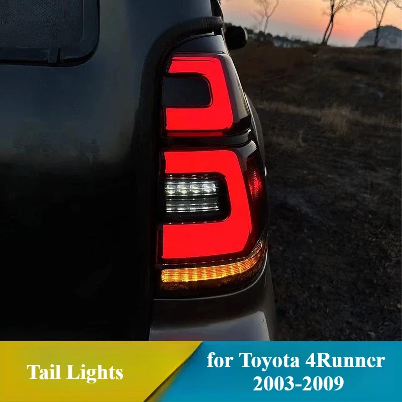 

2 шт. светодиодные задние фонари в сборе, янтарный задний фонарь, ходовой/тормоз/сигнал поворота/задний фонарь заднего хода для Toyota 4Runner 2003-2008 2009