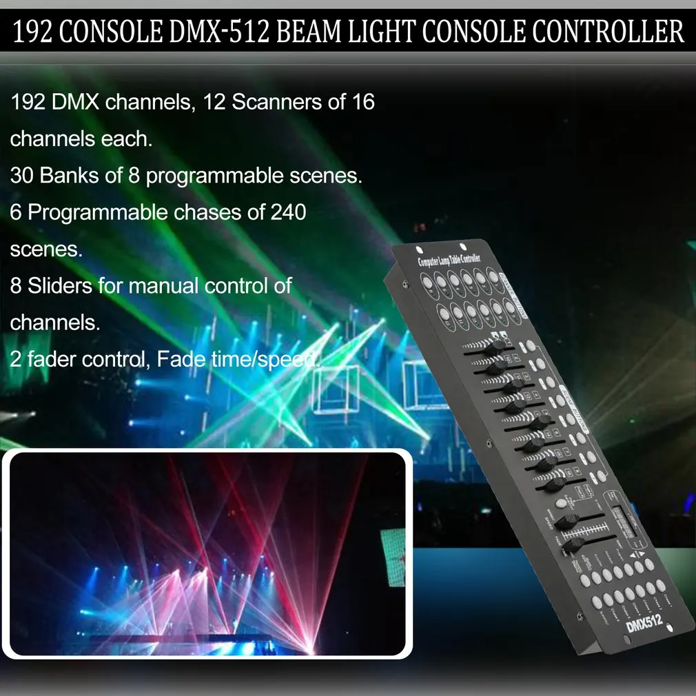 New 512 DMX Controller 192 Channels Console Stage Lights Party DJ Light Controller Equipment Spotlights DJ Operaters