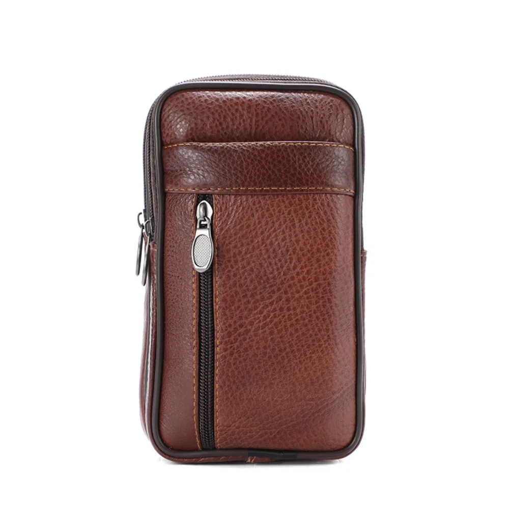 

Large Capacity Mobile Phone Pouch Case Multi-layer Leather Phone Belt Clip Case Charming Multifunctional
